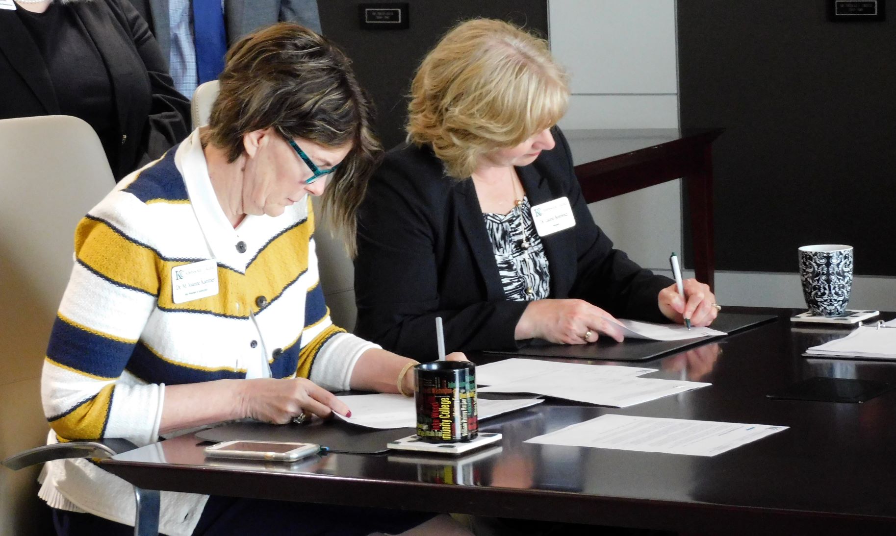 L to R, Dr. Joanne Kantner, Vice President of Instruction at Kishwaukee College; and Dr. Laurie Borowicz, President of Kishwaukee College